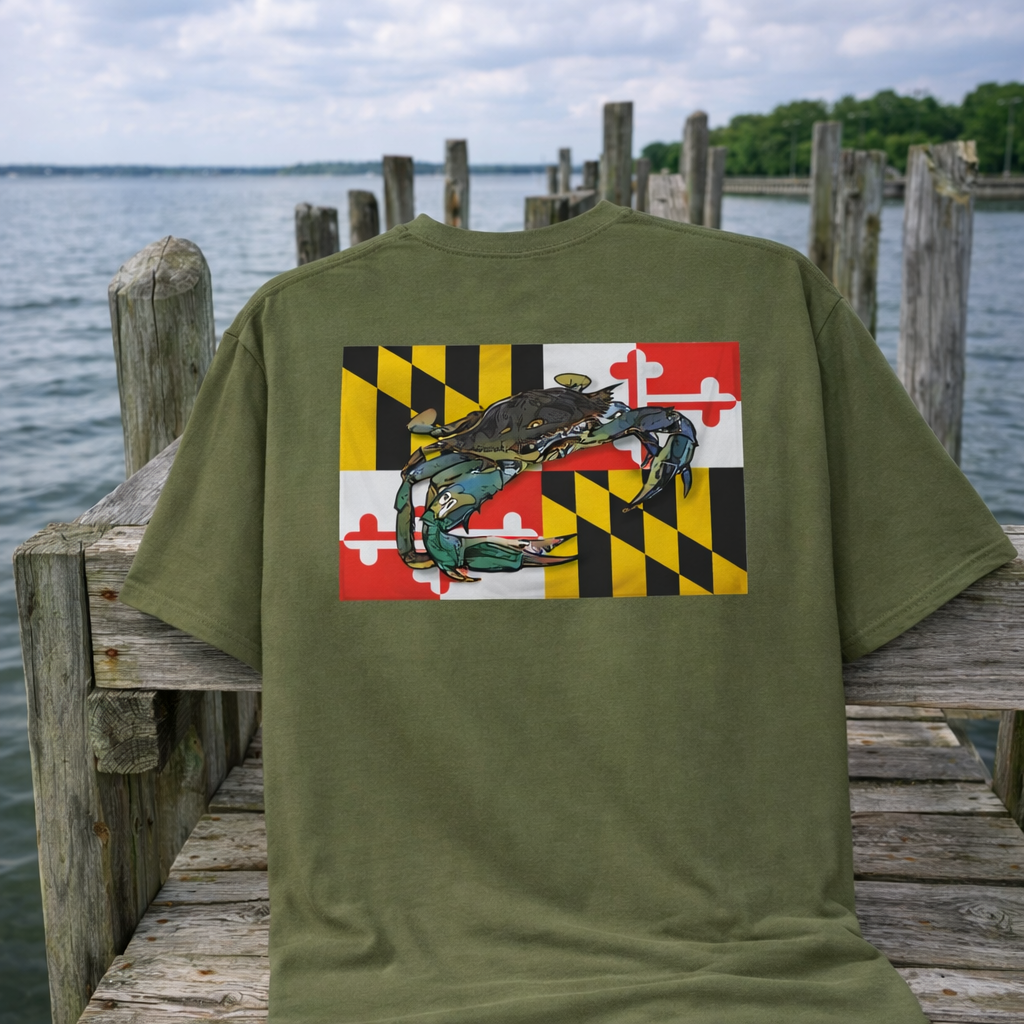 Bay Branded Maryland Flag Shirt - Blue Crab