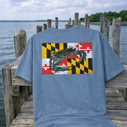 Bay Branded Maryland Flag Shirt - Blue Crab