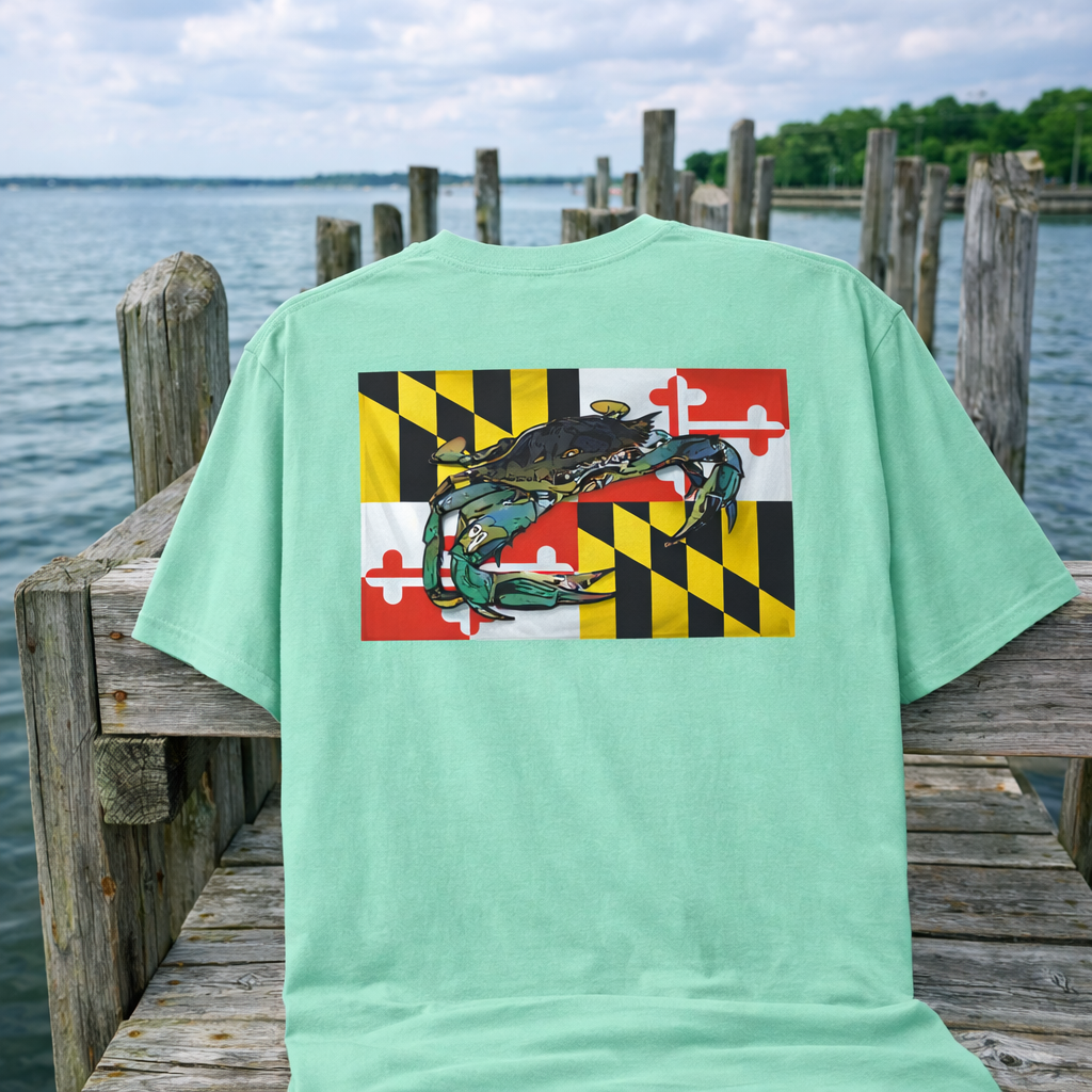 Bay Branded Maryland Flag Shirt - Blue Crab