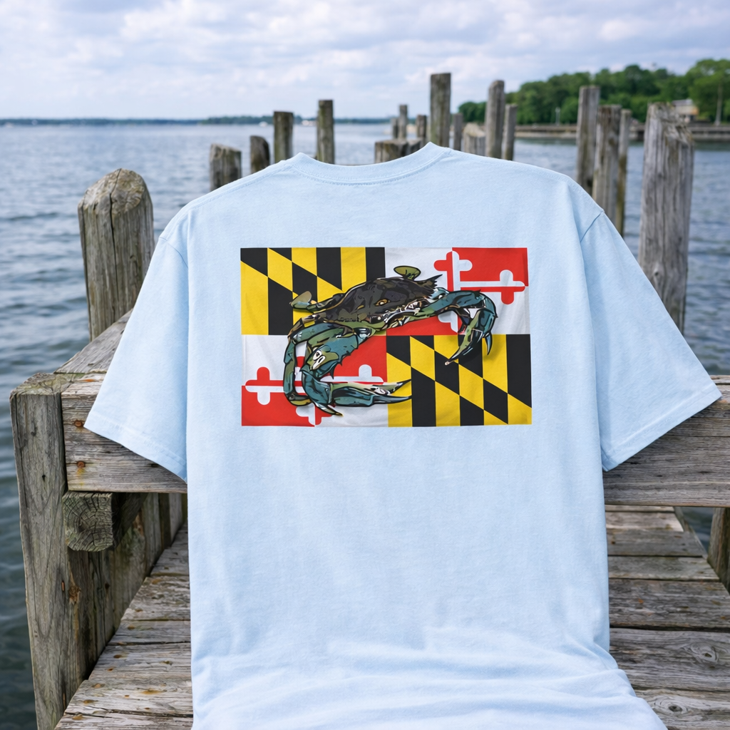 Bay Branded Maryland Flag Shirt - Blue Crab