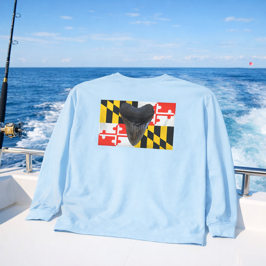 Bay Branded Maryland Flag Long Shirt - Megalodon