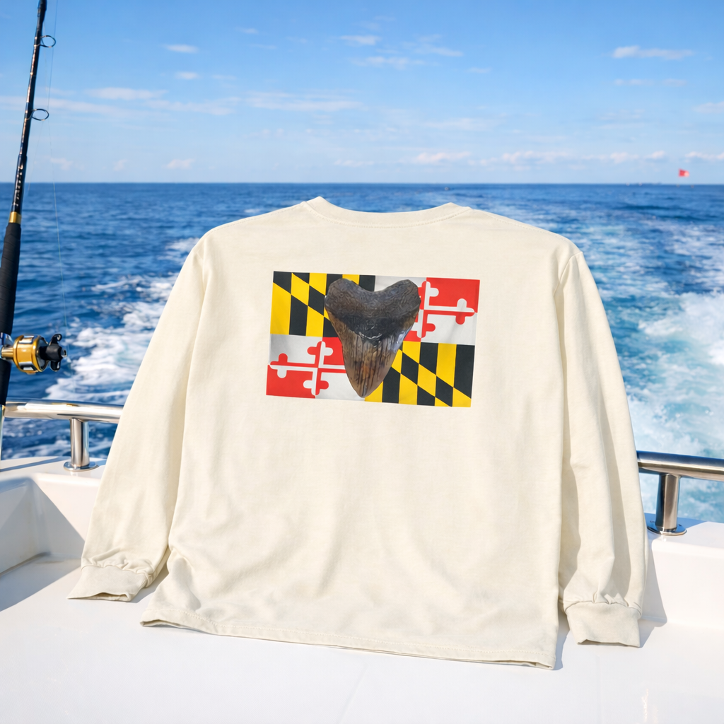 Bay Branded Maryland Flag Long Shirt - Megalodon