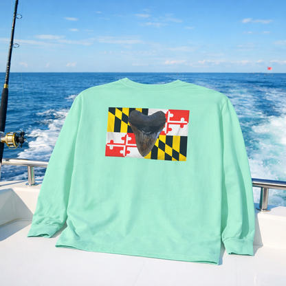 Bay Branded Maryland Flag Long Shirt - Megalodon
