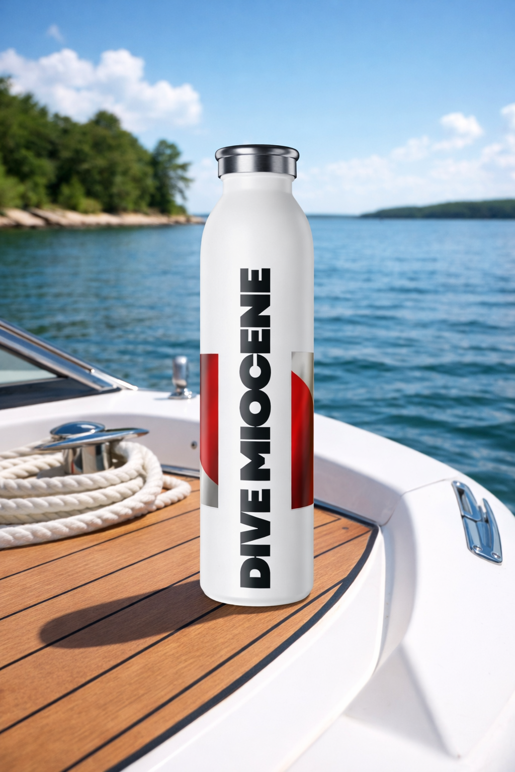 Bay Branded Slim Stainless Steel Bottle - Dive Miocene