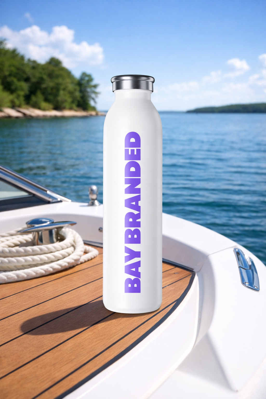 Bay Branded Slim Stainless Steel Bottle - Purple