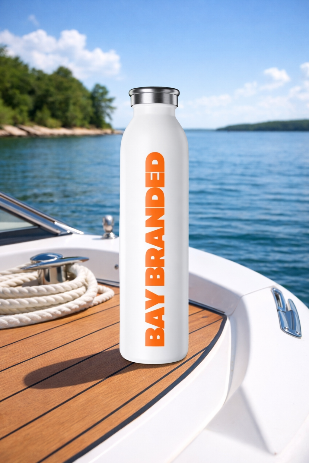 Bay Branded Slim Stainless Steel Bottle - Orange