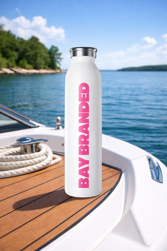 Bay Branded Slim Stainless Steel Bottle - Pink