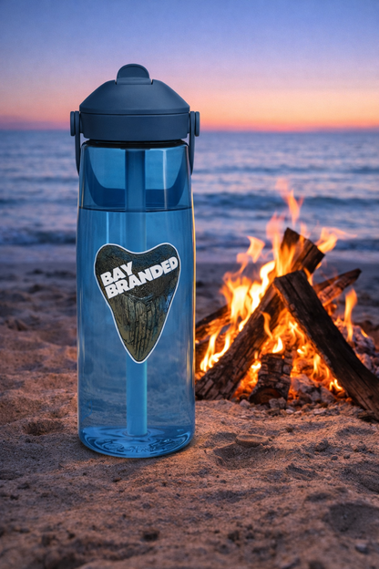 Bay Branded Flip Straw Water Bottle