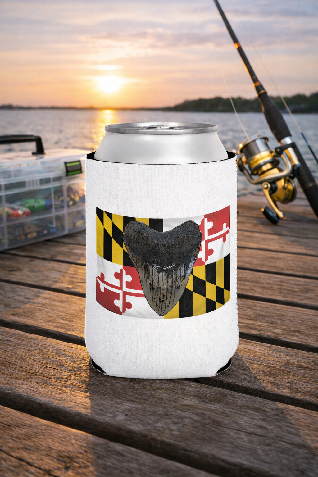 Maryland Flag Can Cooler Sleeve - Megalodon