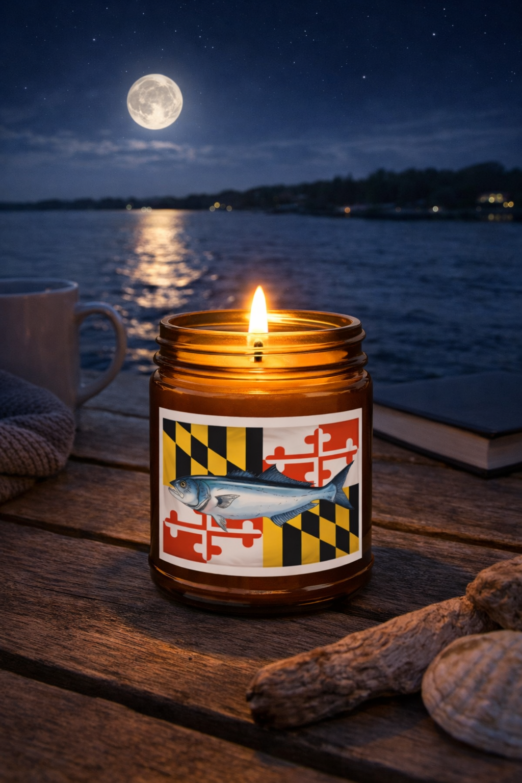 Maryland Flag Candle - Bluefish