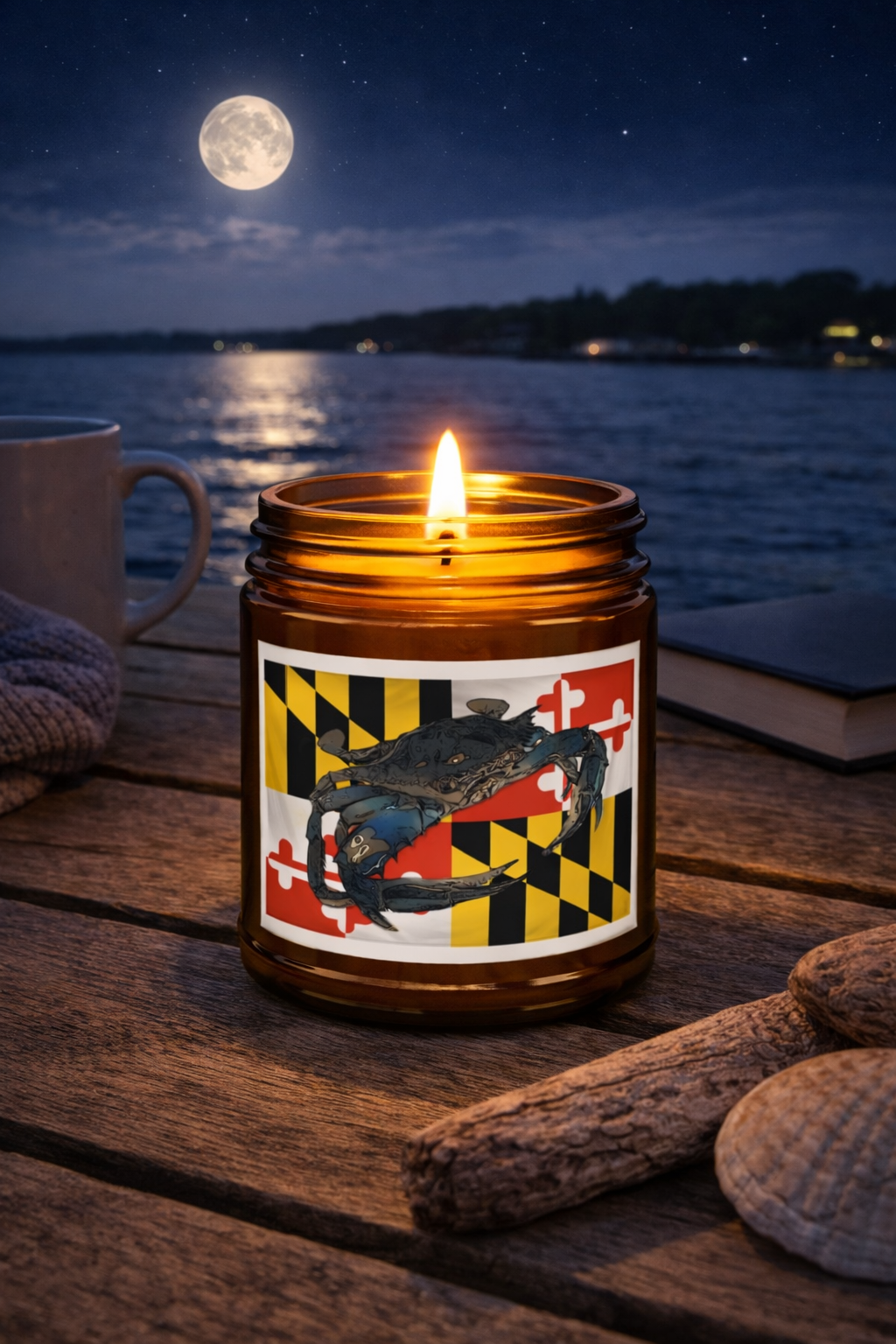 Maryland Flag Candle - Blue Crab