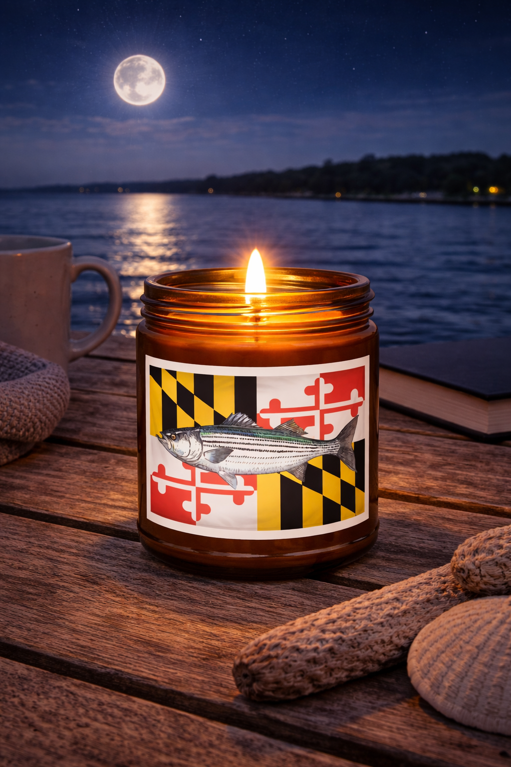 Maryland Flag Candle - Rockfish