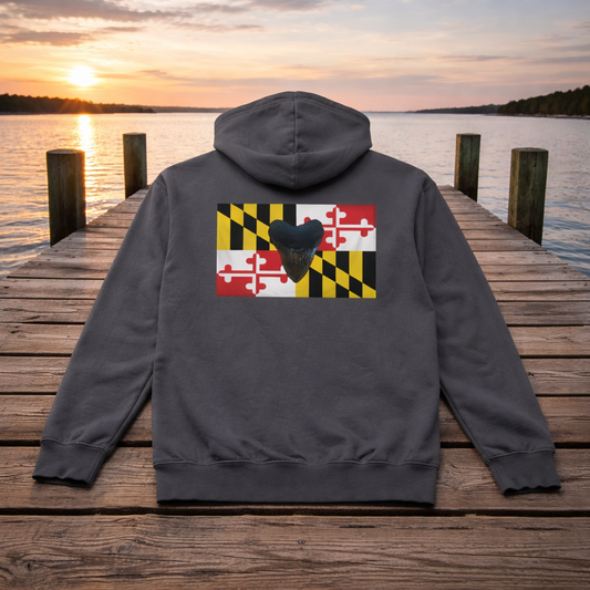 Lightweight Bay Branded Hoodie - MD Flag Megalodon