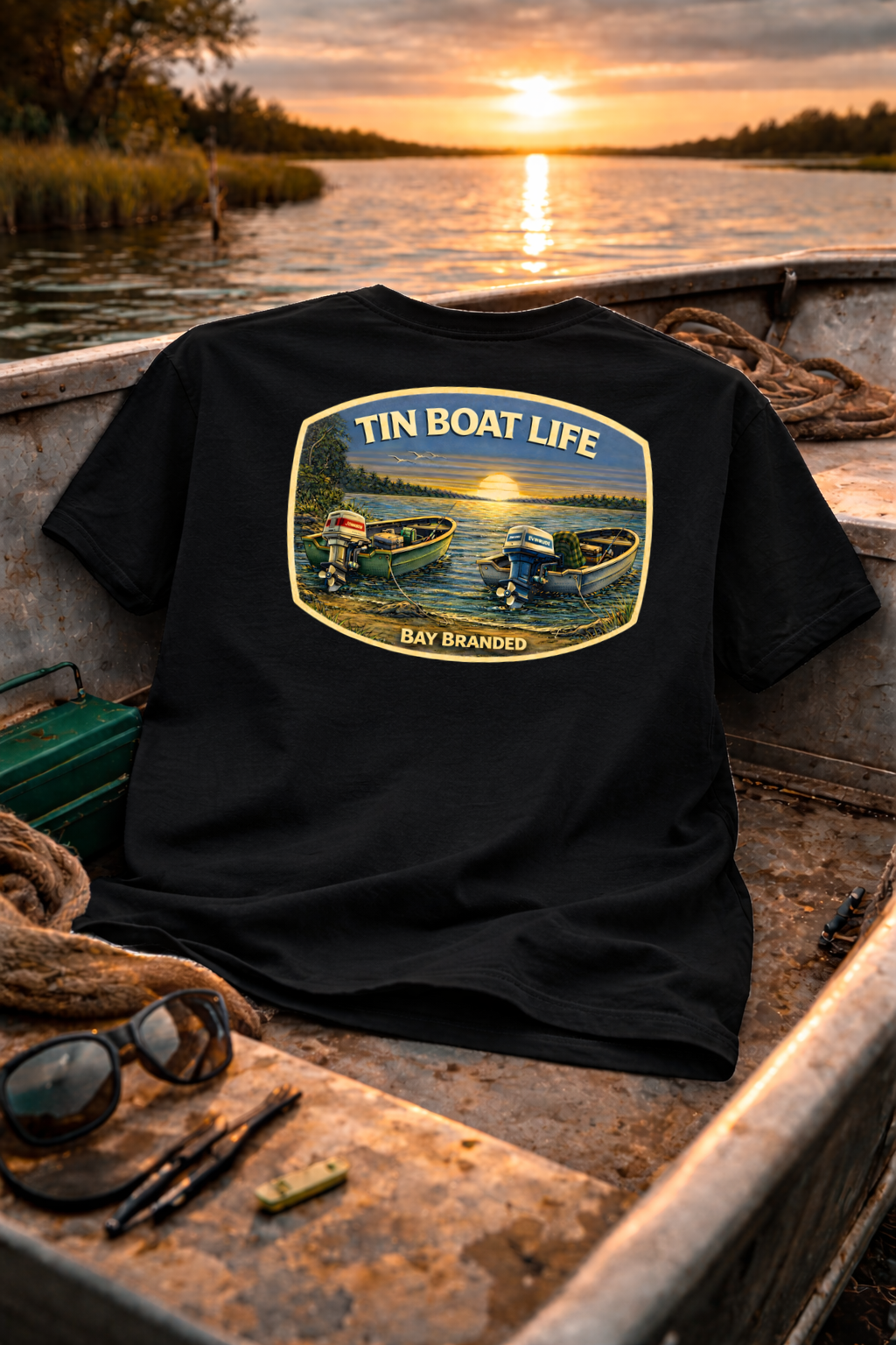 Bay Branded Tin Boat Life T-Shirt
