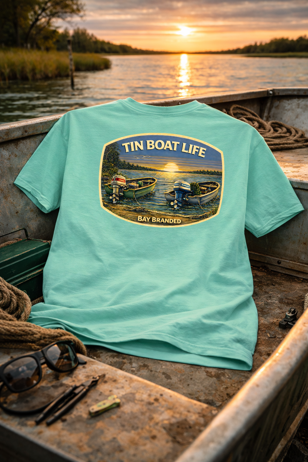 Bay Branded Tin Boat Life T-Shirt