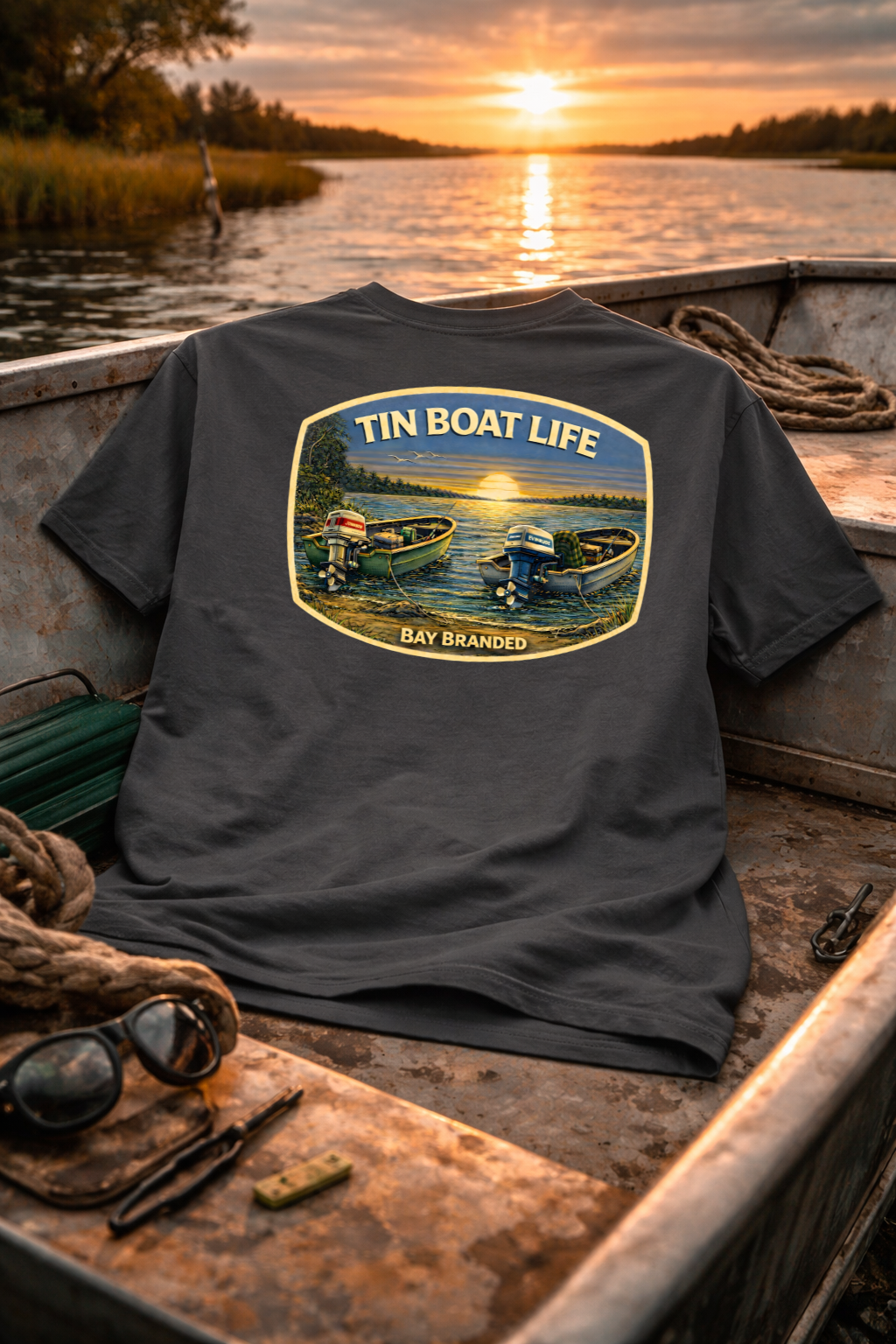 Bay Branded Tin Boat Life T-Shirt