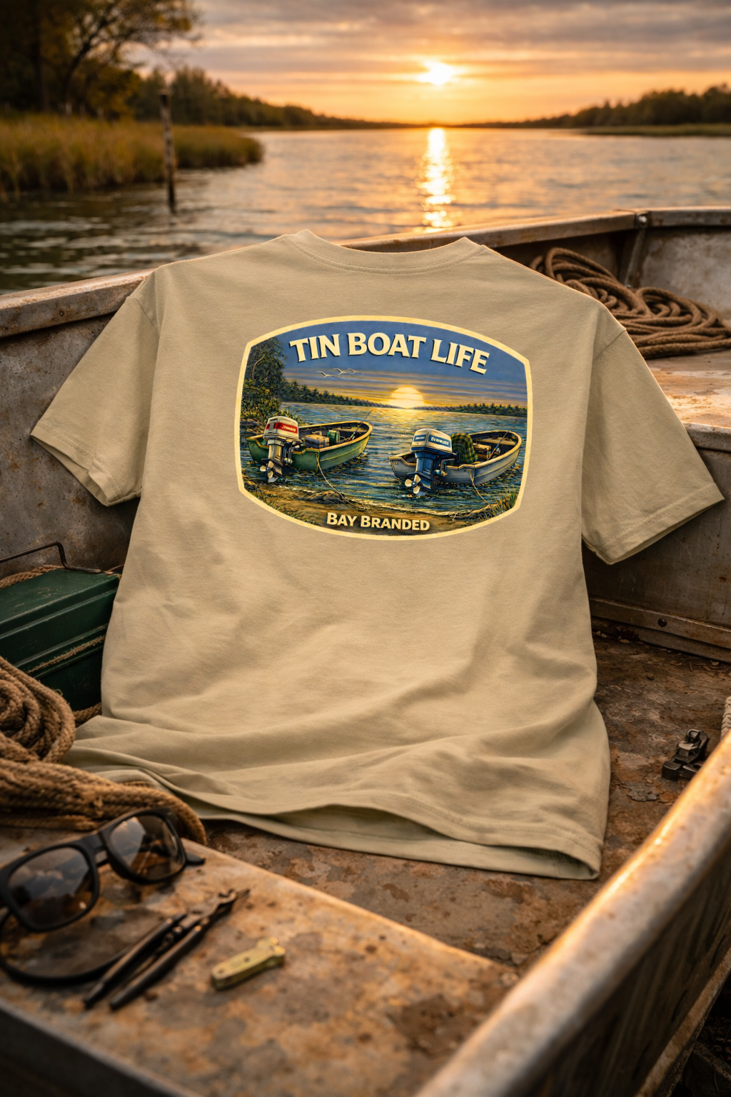 Bay Branded Tin Boat Life T-Shirt