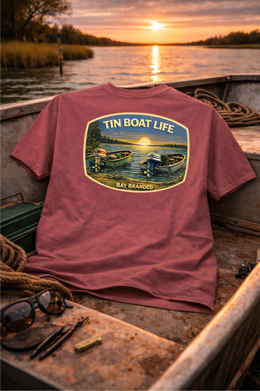 Bay Branded Tin Boat Life T-Shirt