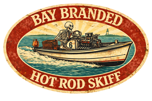 Bay Branded Coastal Hot Rod Skiff Sticker