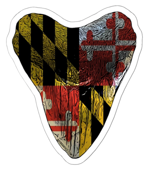 Megalodon Tooth Sticker - Maryland Flag