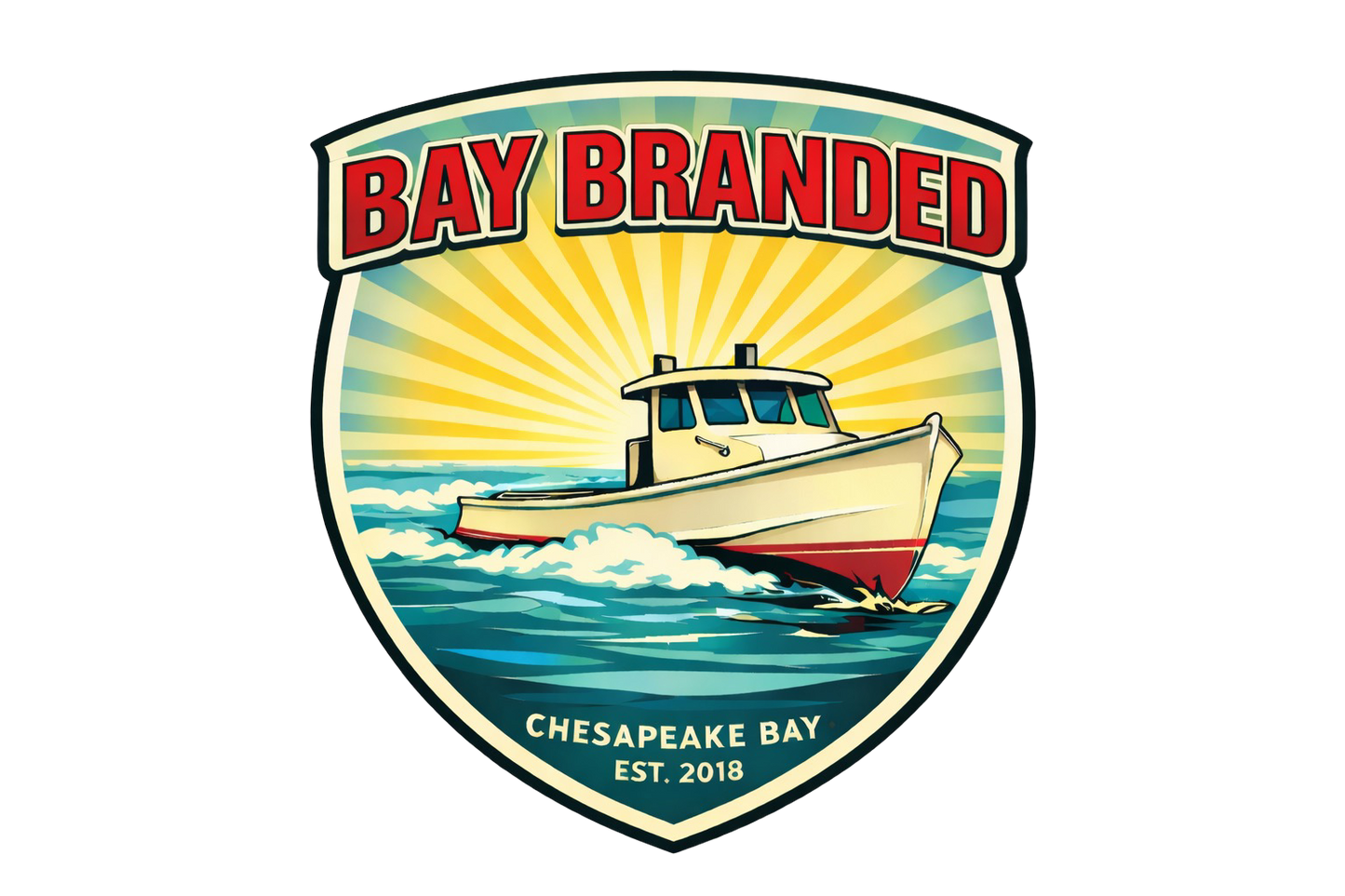 Bay Branded Sun Beam Deadrise Sticker