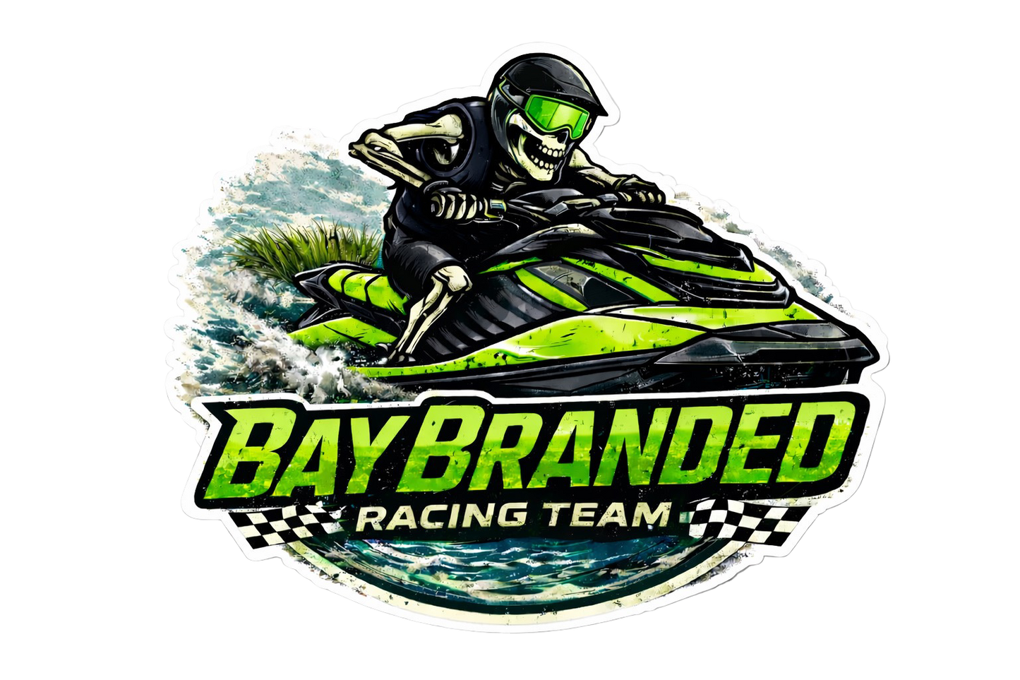 Bay Branded Racing Team - Neon Green Sticker