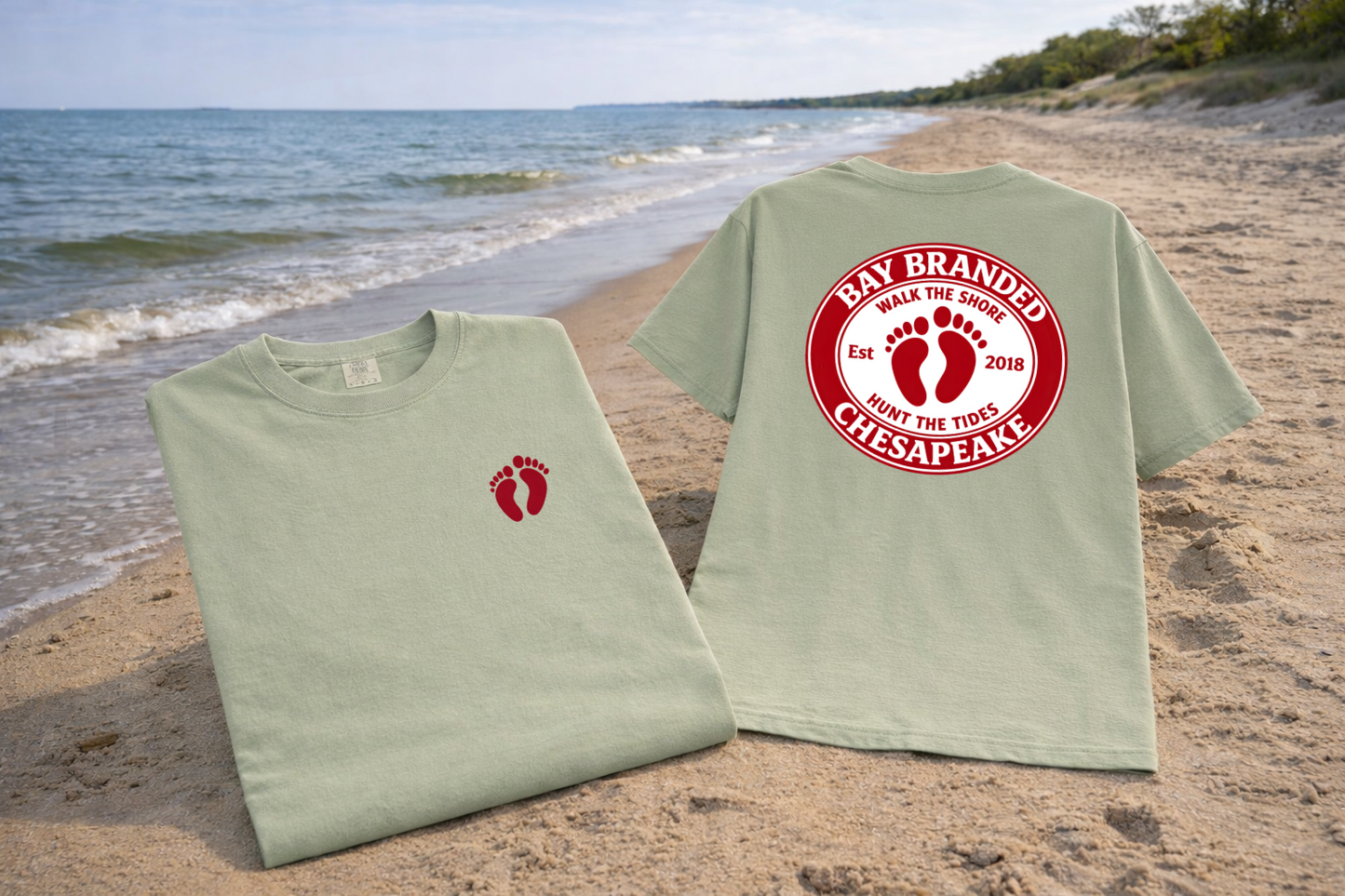 Bay Branded Red Footprints T-Shirt