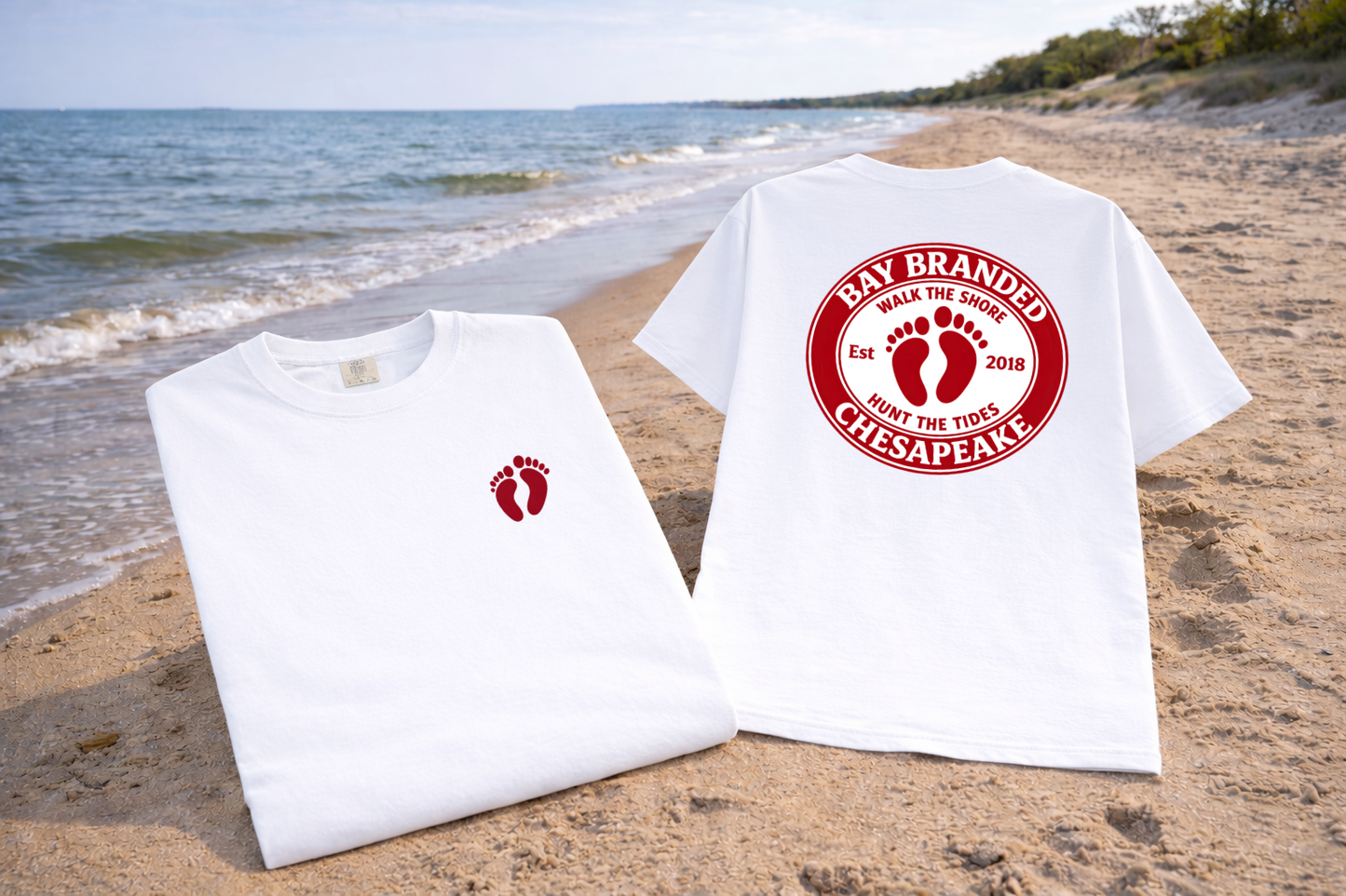 Bay Branded Red Footprints T-Shirt
