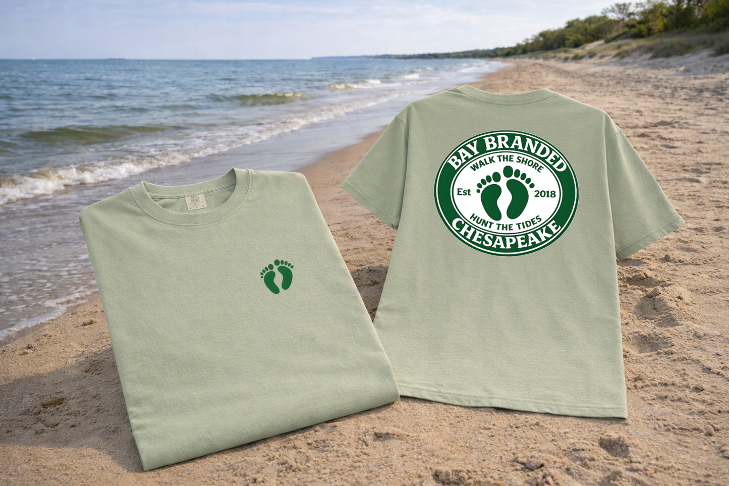 Bay Branded Green Footprints T-Shirt