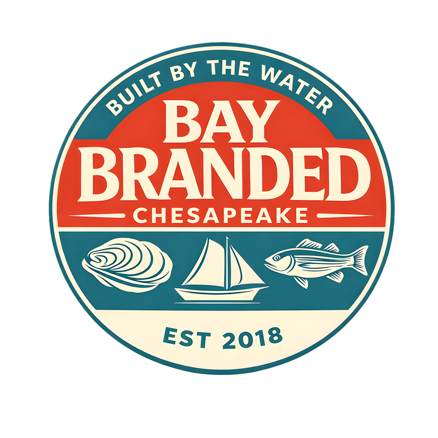 Bay Branded Built by the Water Sticker