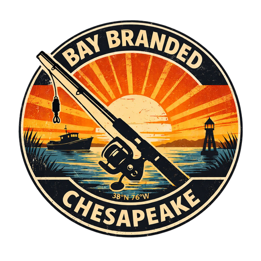 Bay Branded Fishing Pole Sticker
