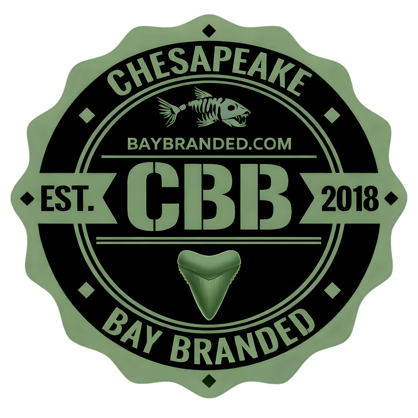 Bay Branded CBB Logo Sage Sticker