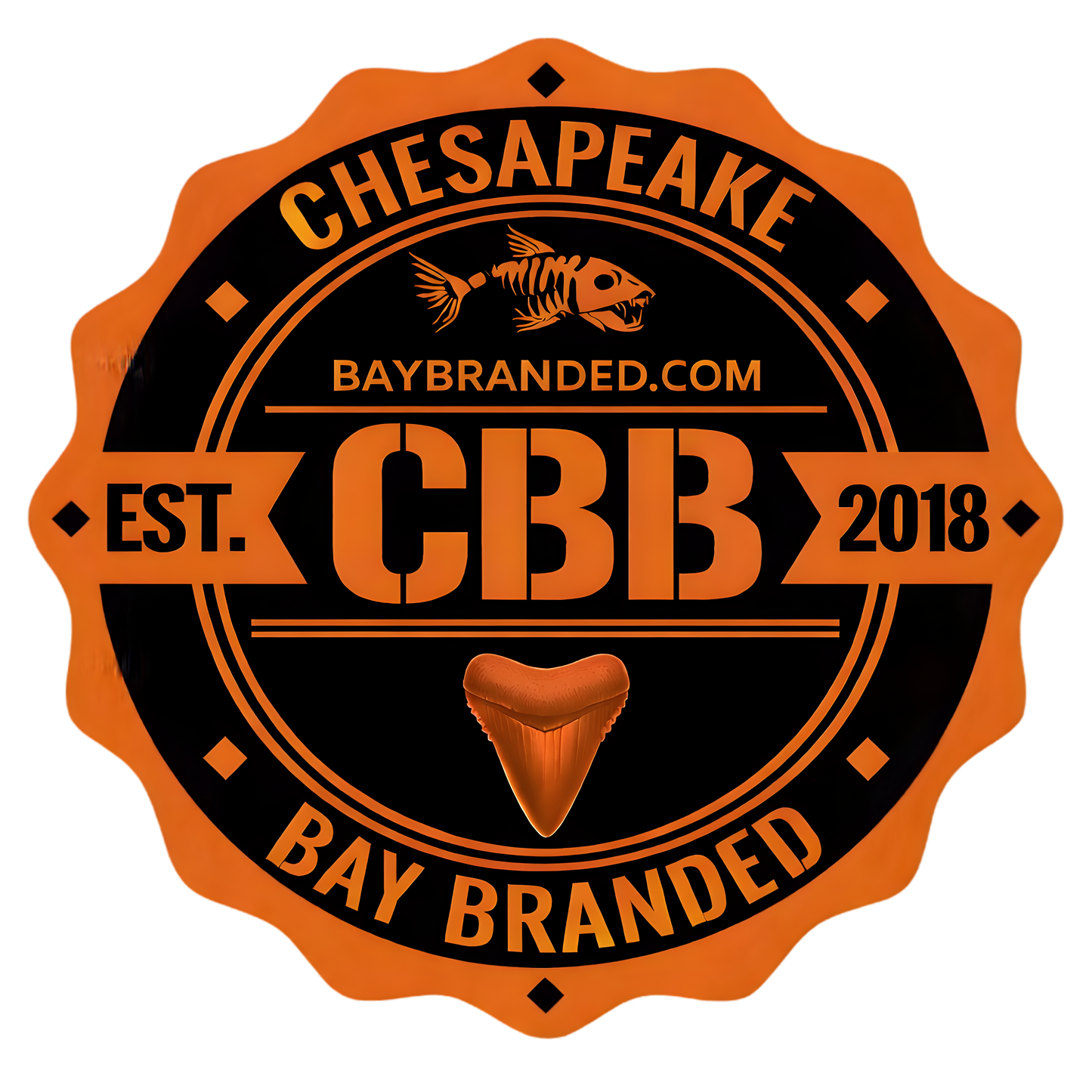 Bay Branded CBB Logo Orange Sticker