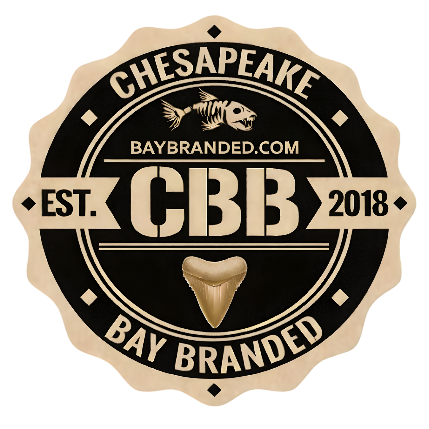 Bay Branded CBB Logo Driftwood Sticker