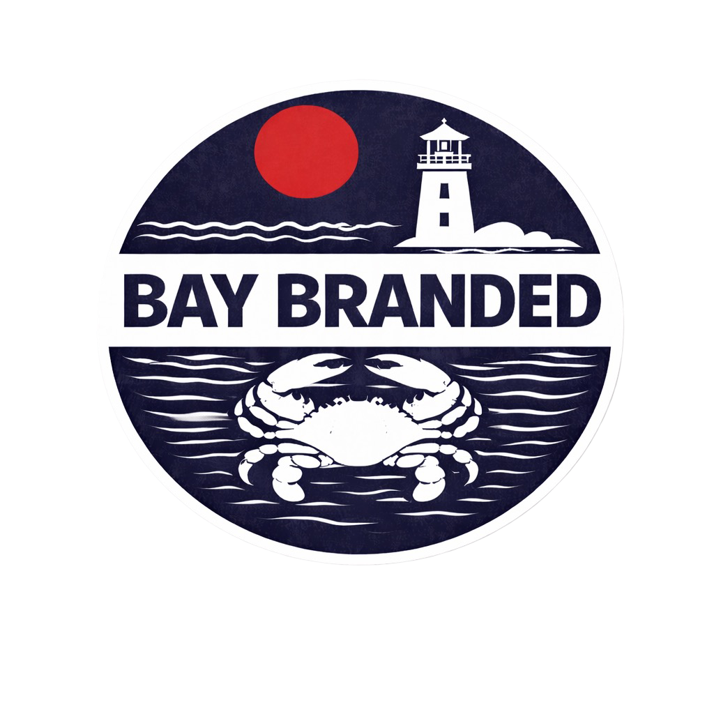 Bay Branded Red Sun Lighthouse Sticker