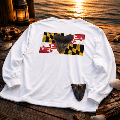 Maryland Flag Megalodon Long Shirt