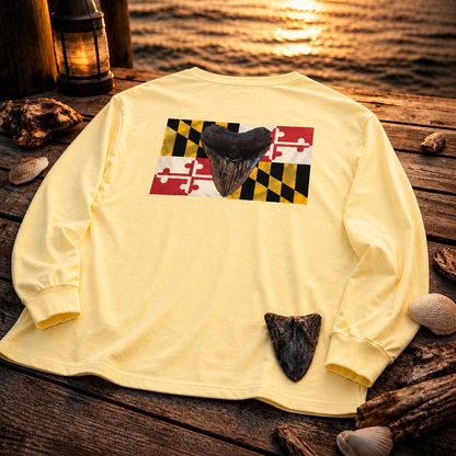 Maryland Flag Megalodon Long Shirt