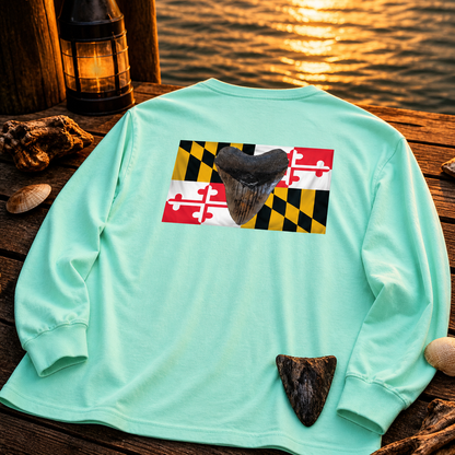 Maryland Flag Megalodon Long Shirt