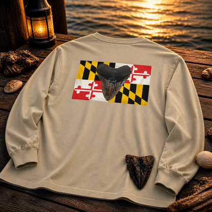 Maryland Flag Megalodon Long Shirt