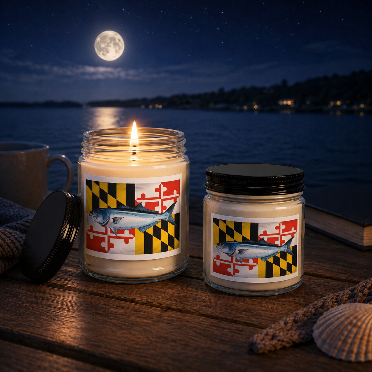 Maryland Flag Candle - Bluefish