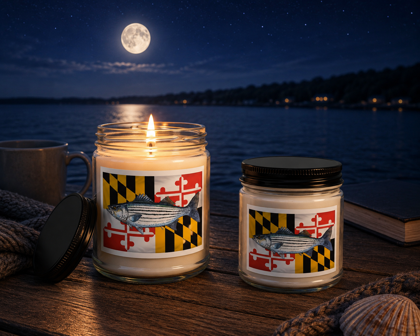 Maryland Flag Candle - Rockfish