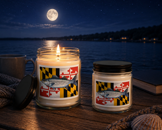 Maryland Flag Candle - Rockfish
