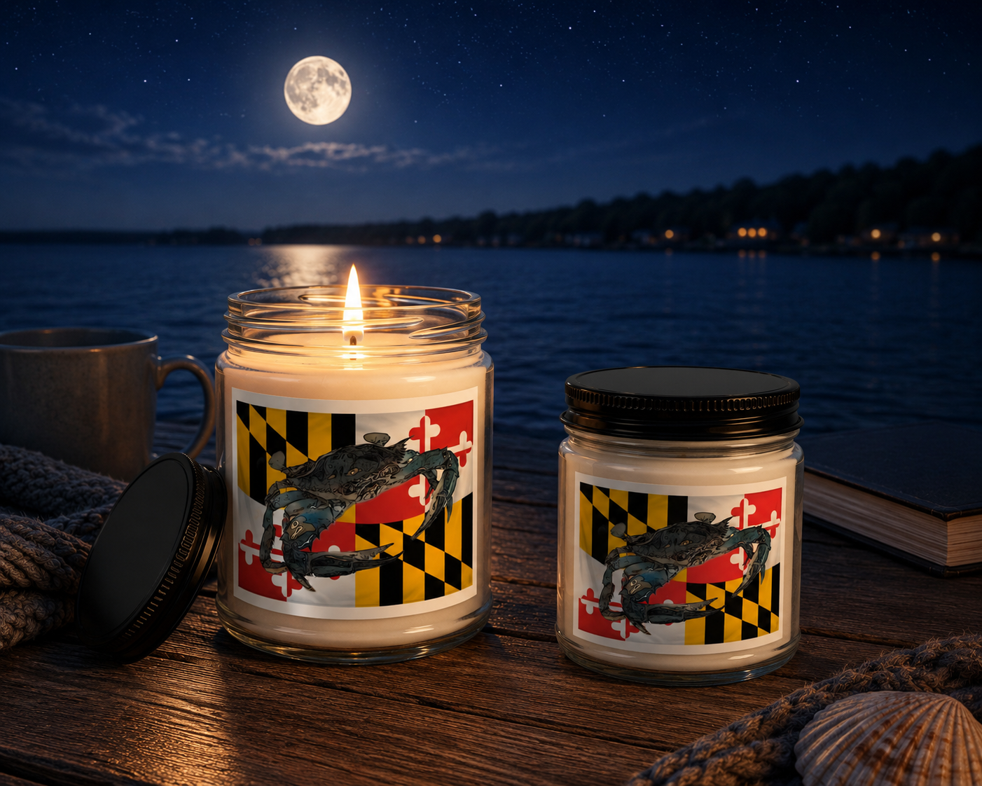 Maryland Flag Candle - Blue Crab
