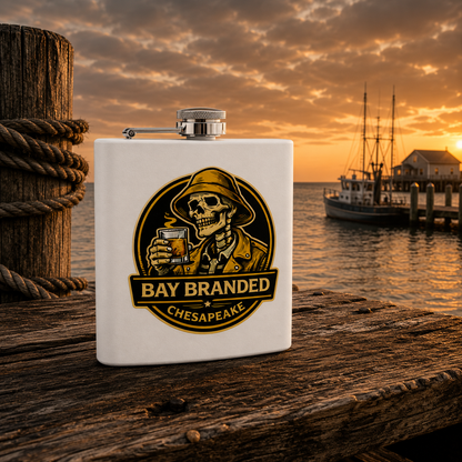 Bay Branded Old Fashioned Flask - 6oz Stainless Steel