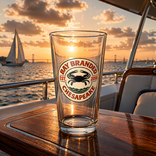 Bay Branded Crab Glass - 16oz