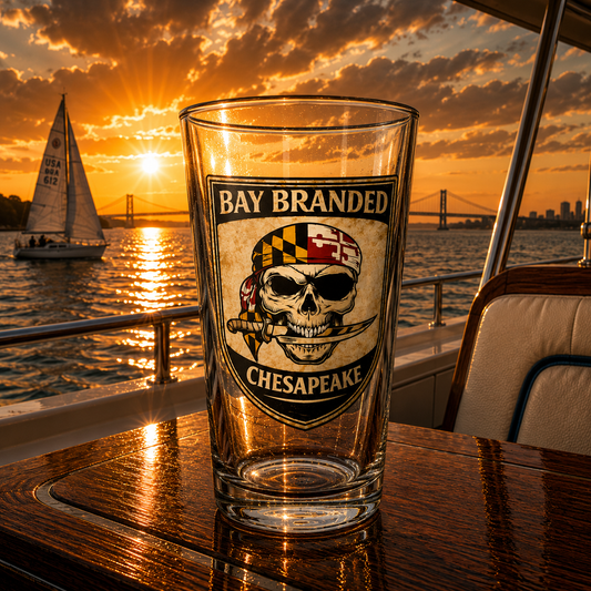 Bay Branded Maryland Pirate Glass - 16oz
