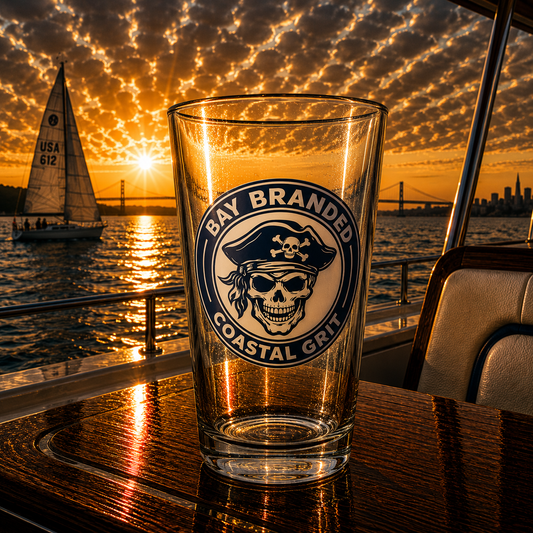 Bay Branded Coastal Grit Glass - 16oz
