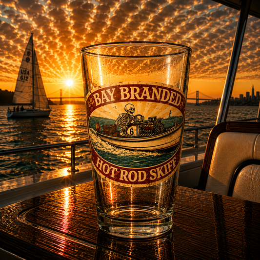 Bay Branded Hot Rod Skiff Glass - 16oz