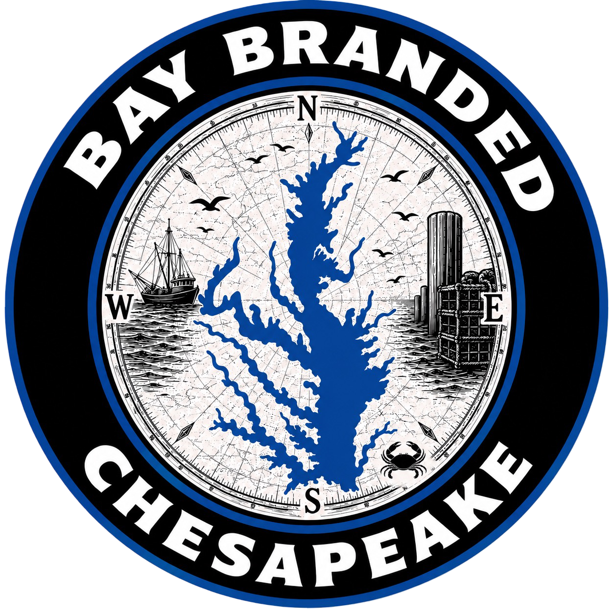Bay Branded Chesapeake Nautical Map Sticker