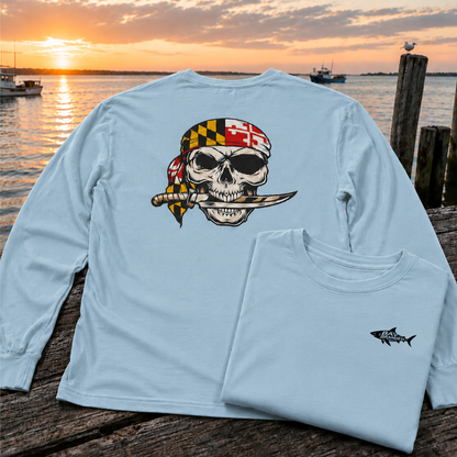 Maryland Flag Pirate Bandanna Long T-Shirt
